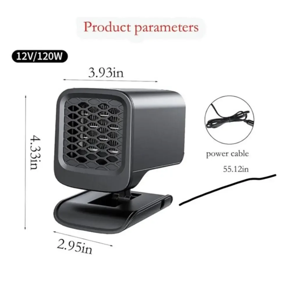 New In Box Deeyota Black Car Mounted Heater Multifunction Folds Rotates 360 12V - Picture 2 of 8